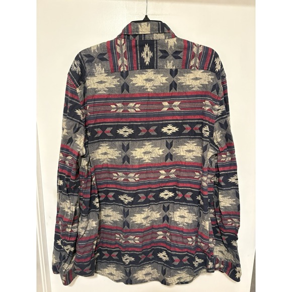 AMERICAN EAGLE 100 % Cotton Southwestern Button Long Sleeve Heavyweight Shirt XL - Picture 3 of 3